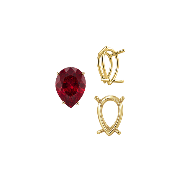 ITI NYC Four Prong Pear Shape Wire Basket Settings in 14K Gold (4.25 x 2.50 mm - 20.00 x 12.00 mm)