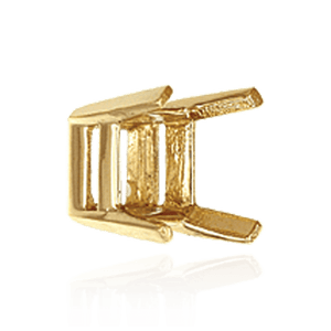 ITI NYC Four Prong Square Heavy Wire Basket Settings in 18K Gold (4.50 mm - 8.00 mm)