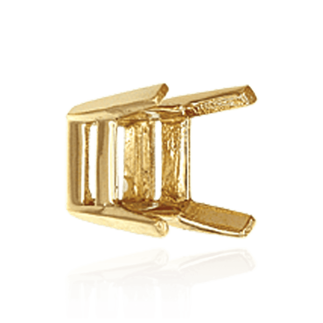 ITI NYC Four Prong Square Heavy Wire Basket Settings in 18K Gold (4.50 mm - 8.00 mm)