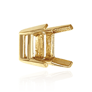 ITI NYC Four Prong Square Heavy Wire Basket Settings in 14K Gold (2.00 mm - 12.50 mm)