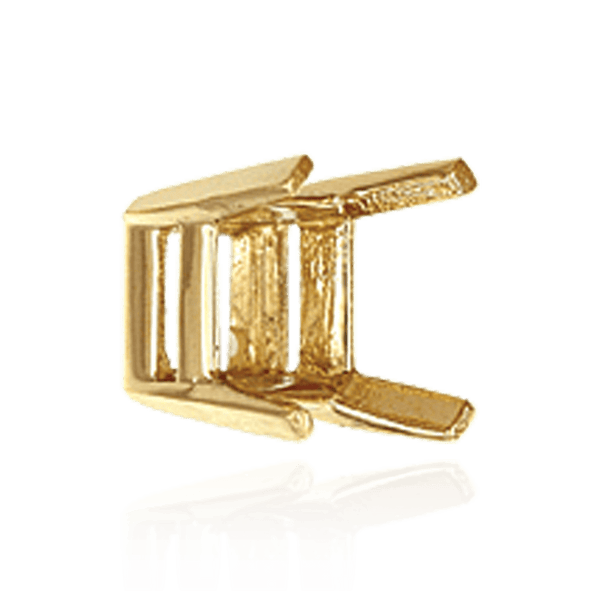 ITI NYC Four Prong Square Heavy Wire Basket Settings in 14K Gold (2.00 mm - 12.50 mm)