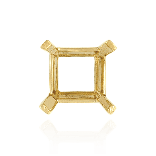 ITI NYC Four Prong Square Heavy Wire Basket Settings in 14K Gold (2.00 mm - 12.50 mm)