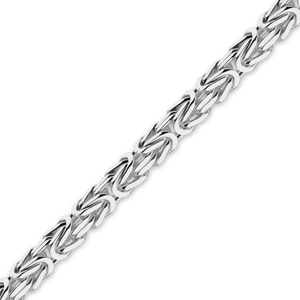 Bulk / Spooled Square Byzantine Handmade Chain in Sterling Silver (2.40 mm - 8.30 mm)