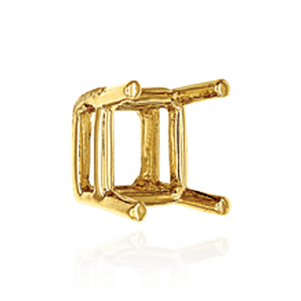 ITI NYC Four Prong Square Wire Basket Settings in 18K Gold (3.00 mm - 7.50 mm)