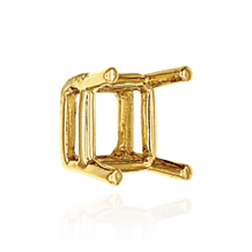 ITI NYC Four Prong Square Wire Basket Settings in 18K Gold (2.50 mm - 7.00 mm)