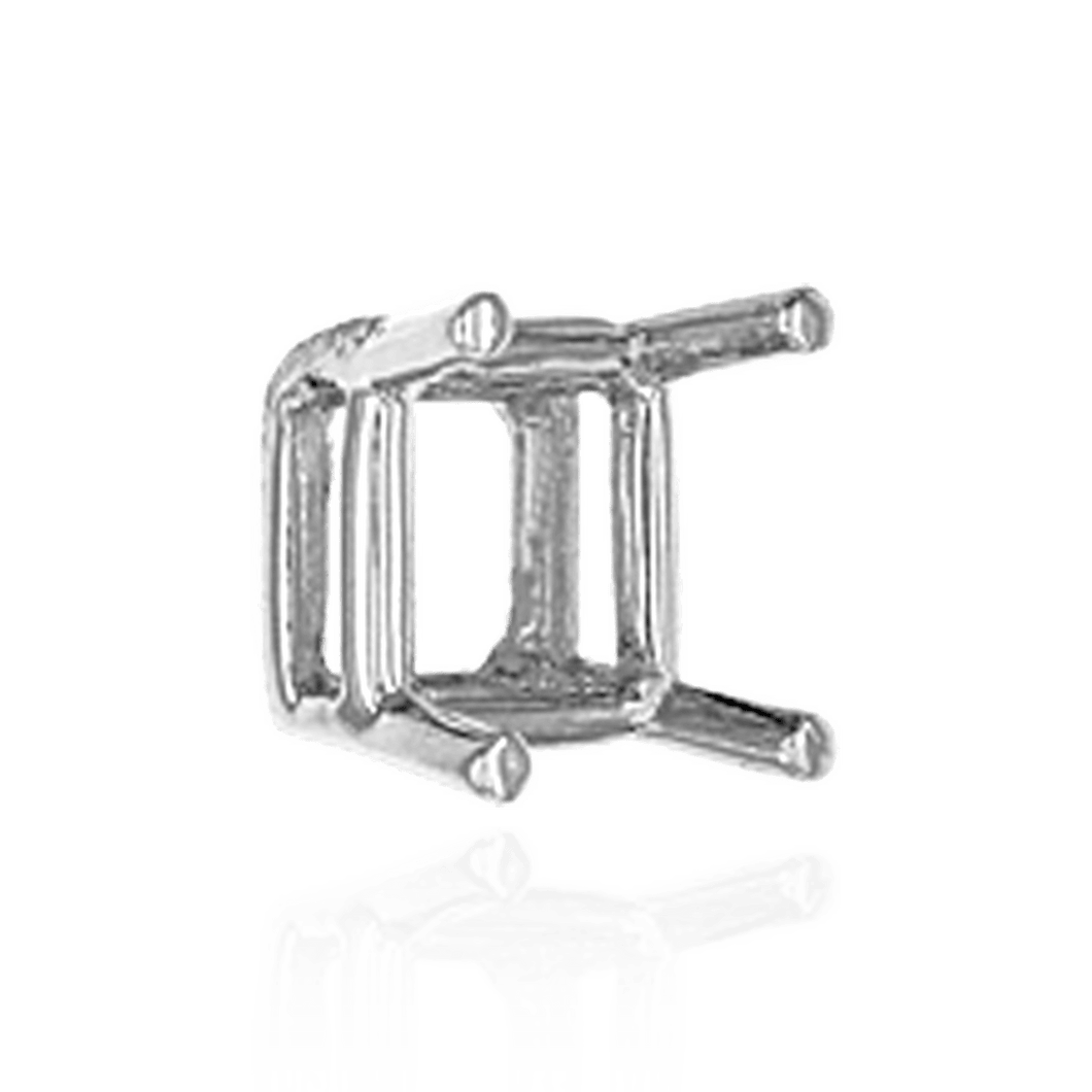 ITI NYC Four Prong Square Wire Basket Settings in Sterling Silver (2.50 mm - 10.25 mm)