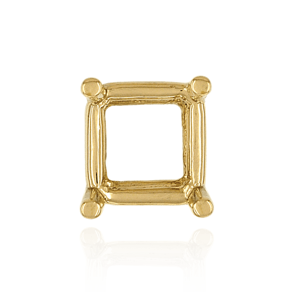 ITI NYC Four Prong Square Wire Basket Settings in 18K Gold (3.00 mm - 7.50 mm)