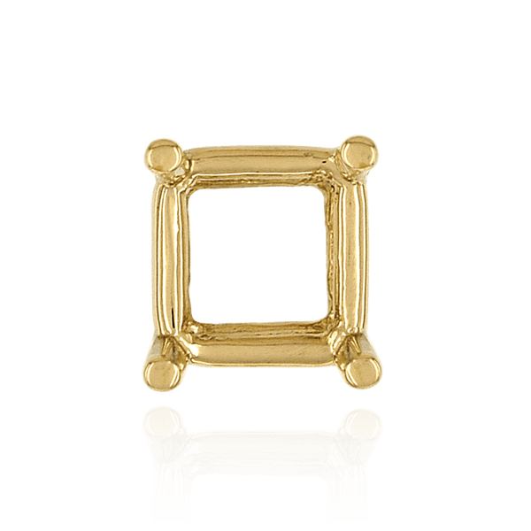 ITI NYC Four Prong Square Wire Basket Settings in 14K Gold (2.00 mm - 10.75 mm)
