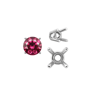 ITI NYC Four Prong Round Wire Basket Settings in Sterling Silver (1.75 mm - 11.00 mm)