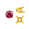 ITI NYC Four Prong Round Wire Basket Settings in 18K Gold (1.75 mm - 11.00 mm)