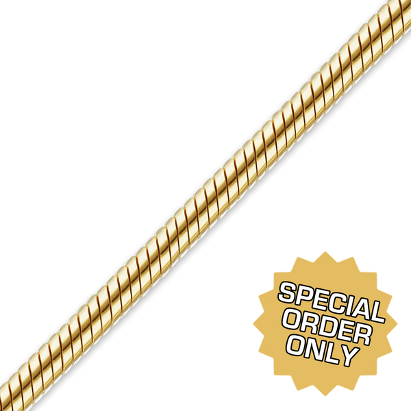 Special Order Only: Bulk / Spooled Round Snake Chain in Gold