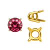 ITI NYC Four Prong Round Wire Basket Settings in 14K Gold (1.75 mm - 11.00 mm)