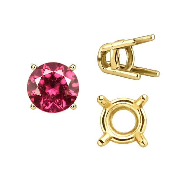 ITI NYC Four Prong Round Wire Basket Settings in 14K Gold (1.75 mm - 11.00 mm)