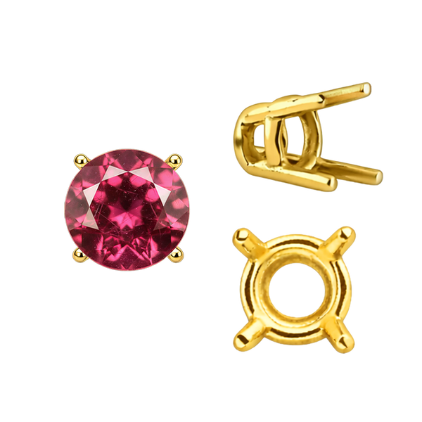 ITI NYC Four Prong Round Wire Basket Settings in 18K Gold (1.75 mm - 11.00 mm)