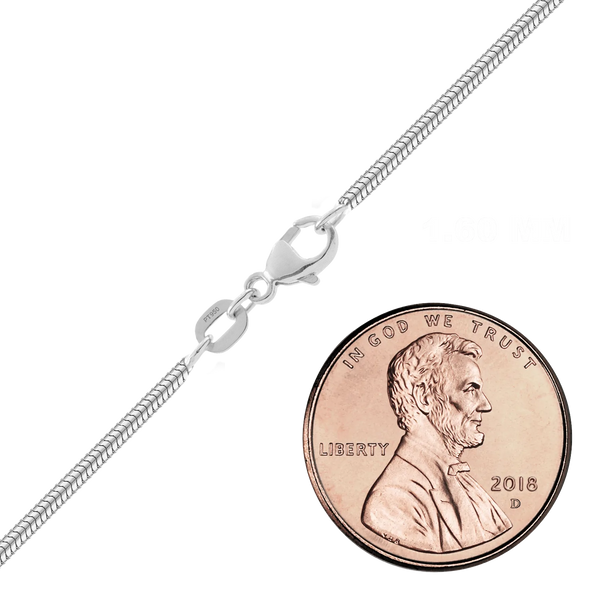 Finished Round Snake Chain in Platinum