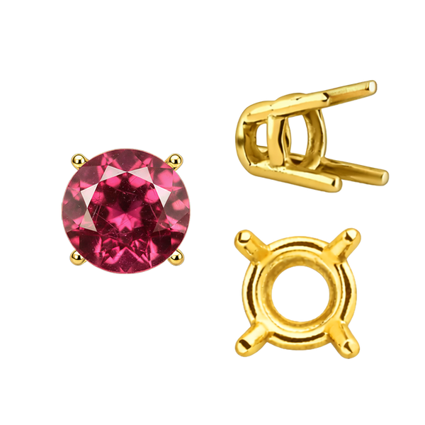 ITI NYC Four Prong Round Wire Basket Settings in 14K Gold (1.75 mm - 11.00 mm)
