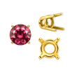 ITI NYC Four Prong Round Wire Basket Settings in 14K Gold (1.75 mm - 11.00 mm)