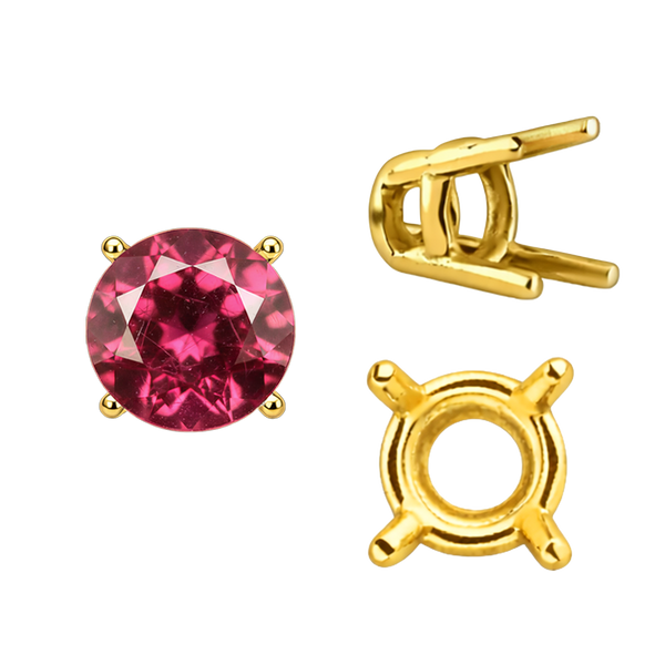 ITI NYC Four Prong Round Wire Basket Settings in 14K Gold (1.75 mm - 11.00 mm)