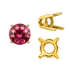 ITI NYC Four Prong Round Wire Basket Settings in 18K Gold (1.75 mm - 11.00 mm)