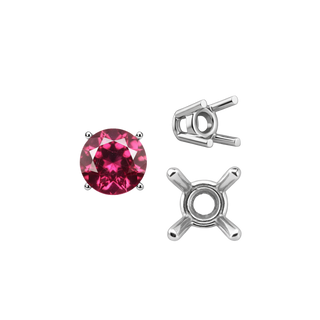 ITI NYC Four Prong Round Wire Basket Settings in Sterling Silver (1.75 mm - 11.00 mm)
