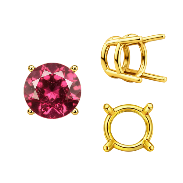 ITI NYC Four Prong Round Wire Basket Settings in 14K Gold (1.75 mm - 11.00 mm)