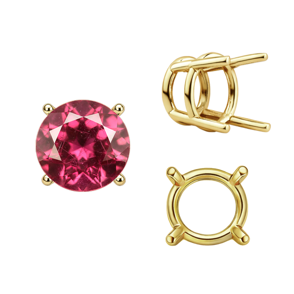 ITI NYC Four Prong Round Wire Basket Settings in 14K Gold (1.75 mm - 11.00 mm)