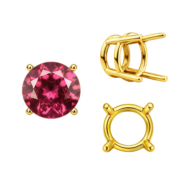 ITI NYC Four Prong Round Wire Basket Settings in 18K Gold (1.75 mm - 11.00 mm)