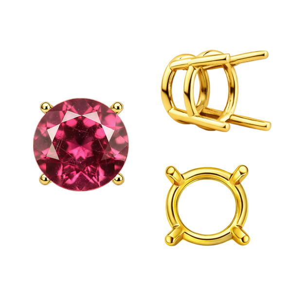 ITI NYC Four Prong Round Wire Basket Settings in 14K Gold (1.75 mm - 11.00 mm)