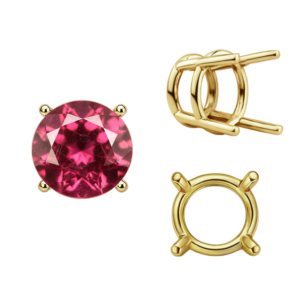 ITI NYC Four Prong Round Wire Basket Settings in 14K Gold (1.75 mm - 11.00 mm)
