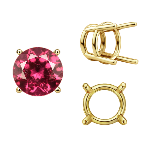 ITI NYC Four Prong Round Wire Basket Settings in 14K Gold (1.75 mm - 11.00 mm)