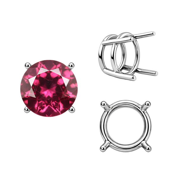 ITI NYC Four Prong Round Wire Basket Settings in Sterling Silver (1.75 mm - 11.00 mm)