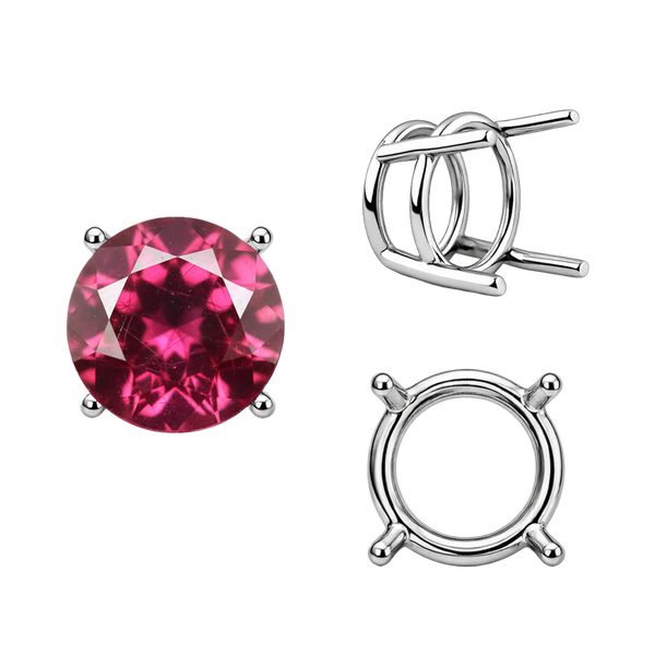 ITI NYC Four Prong Round Wire Basket Settings in 18K Gold (1.75 mm - 11.00 mm)