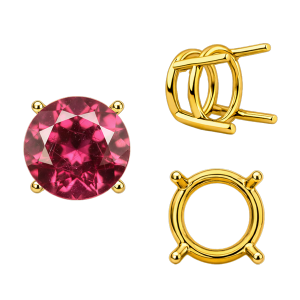 ITI NYC Four Prong Round Wire Basket Settings in 18K Gold (1.75 mm - 11.00 mm)