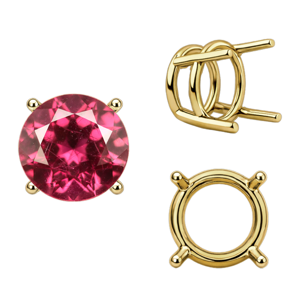 ITI NYC Four Prong Round Wire Basket Settings in 14K Gold (1.75 mm - 11.00 mm)