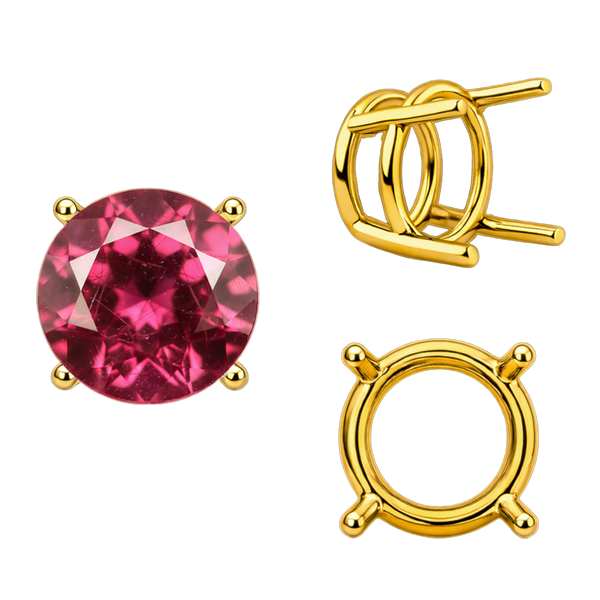 ITI NYC Four Prong Round Wire Basket Settings in 18K Gold (1.75 mm - 11.00 mm)