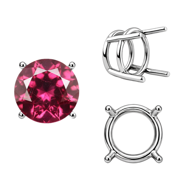 ITI NYC Four Prong Round Wire Basket Settings in Sterling Silver (1.75 mm - 11.00 mm)