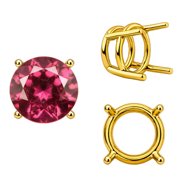 ITI NYC Four Prong Round Wire Basket Settings in 18K Gold (1.75 mm - 11.00 mm)
