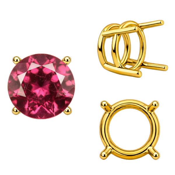 ITI NYC Four Prong Round Wire Basket Settings in 14K Gold (1.75 mm - 11.00 mm)