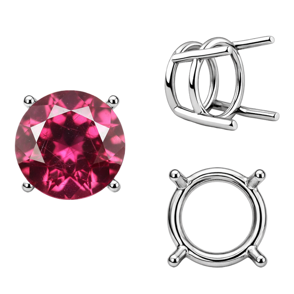 ITI NYC Four Prong Round Wire Basket Settings in Sterling Silver (1.75 mm - 11.00 mm)