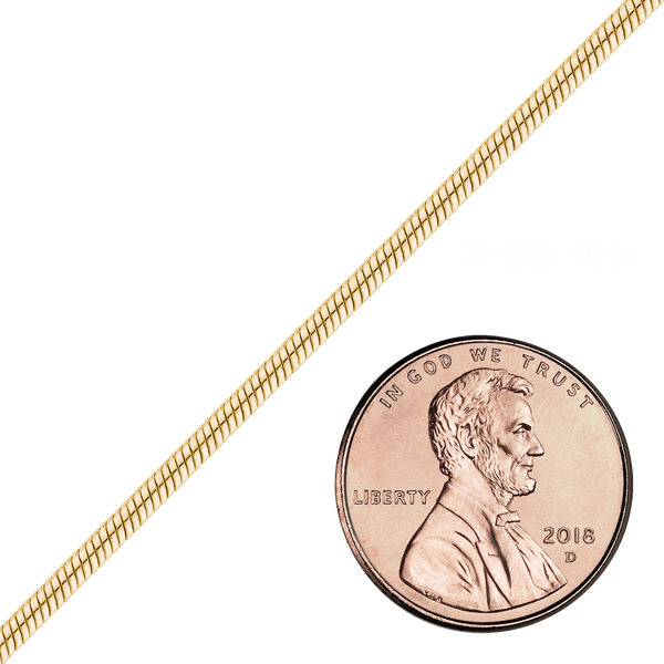Bulk / Spooled Snake Chain in 14K Gold-Filled (1.00 mm - 3.50 mm)