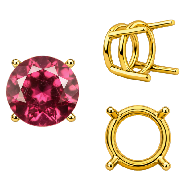 ITI NYC Four Prong Round Wire Basket Settings in 18K Gold (1.75 mm - 11.00 mm)