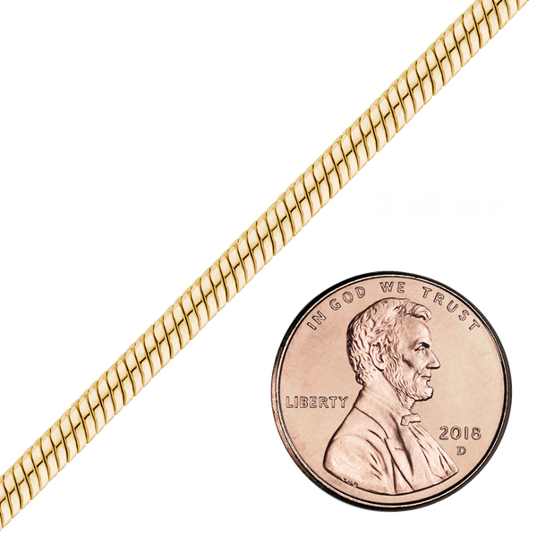 Bulk / Spooled Snake Chain in 14K Gold-Filled (1.00 mm - 3.50 mm)