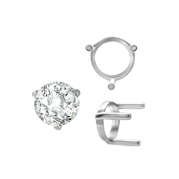 ITI NYC Three Prong Round Single Base Settings in 14K Gold (2.00 mm - 8.00 mm)