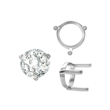 Load image into Gallery viewer, ITI NYC Three Prong Round Single Base Settings in 14K Gold (2.00 mm - 8.00 mm)
