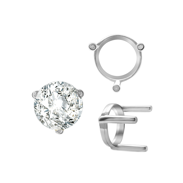 ITI NYC Three Prong Round Single Base Settings in 14K Gold (2.00 mm - 8.00 mm)