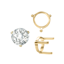 Load image into Gallery viewer, ITI NYC Three Prong Round Single Base Settings in 14K Gold (2.00 mm - 8.00 mm)
