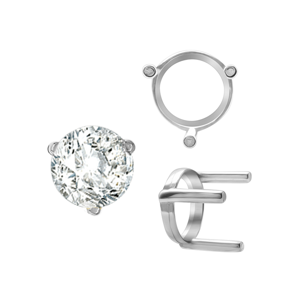 ITI NYC Three Prong Round Single Base Settings in 14K Gold (2.00 mm - 8.00 mm)