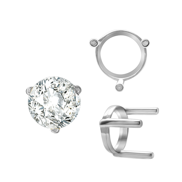 ITI NYC Three Prong Round Single Base Settings in 14K Gold (2.00 mm - 8.00 mm)