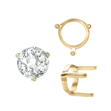 Load image into Gallery viewer, ITI NYC Three Prong Round Single Base Settings in 14K Gold (2.00 mm - 8.00 mm)
