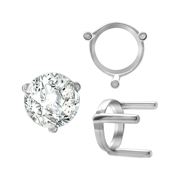 ITI NYC Three Prong Round Single Base Settings in 14K Gold (2.00 mm - 8.00 mm)